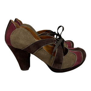 Naya Briar Brown Multicolor Suede Mary Jane Pump Heels Women's Size 6M
